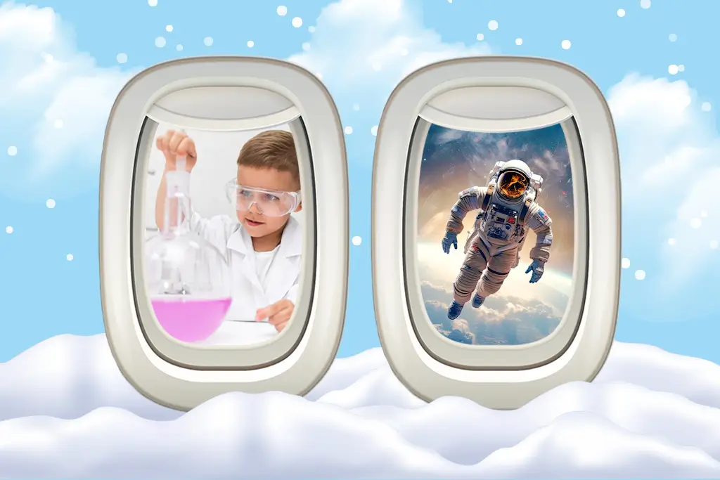 Djeca sudjeluju u STEM radionici na zimskom kampu MiniPolis, istražujući znanost kroz igru i eksperimentiranje.